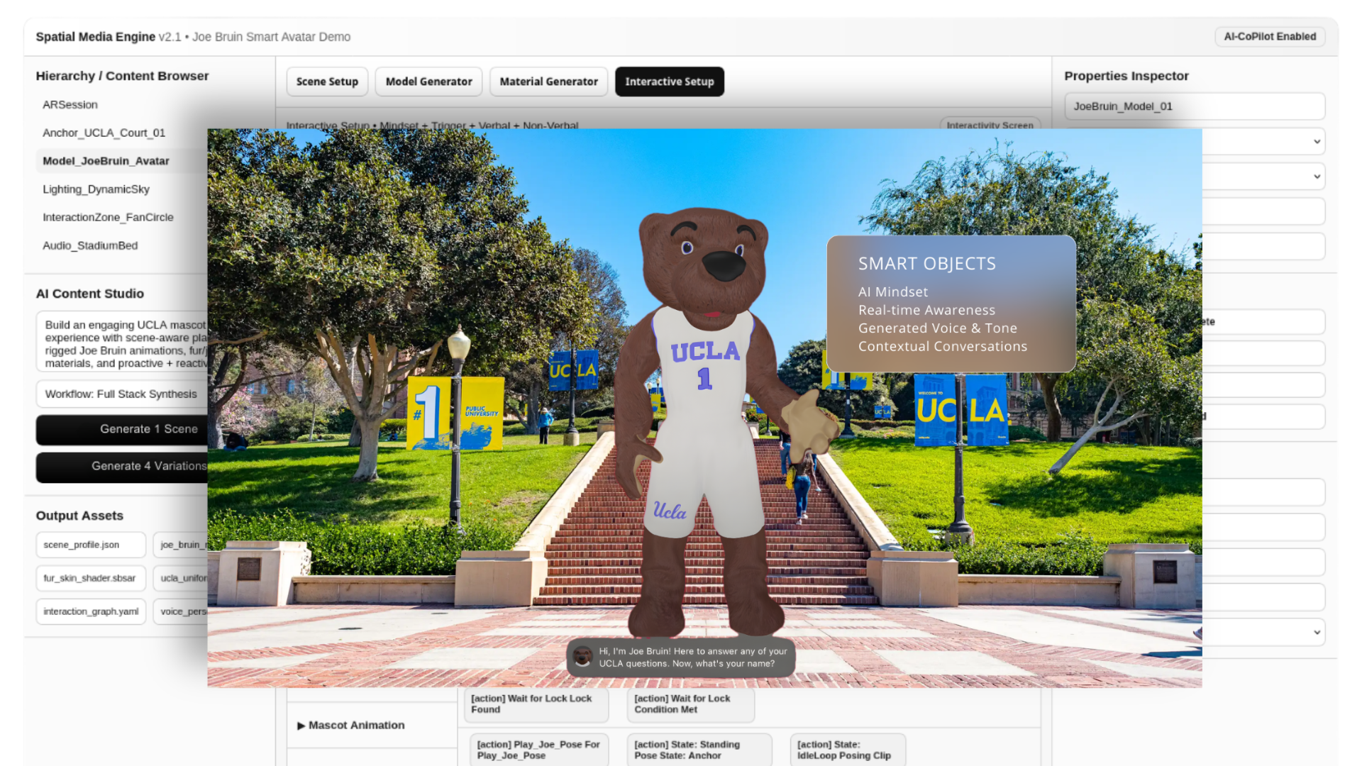 Someone touching a speaker in a minimalist environment